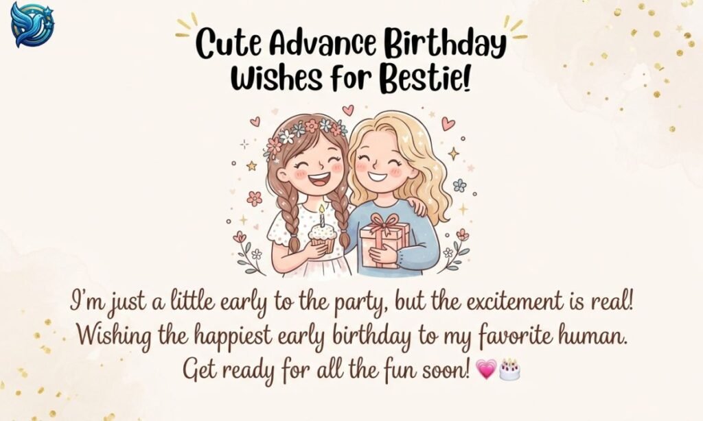 Cute Advance Birthday Wishes for Bestie