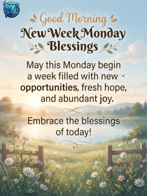 Good Morning New week monday blessings