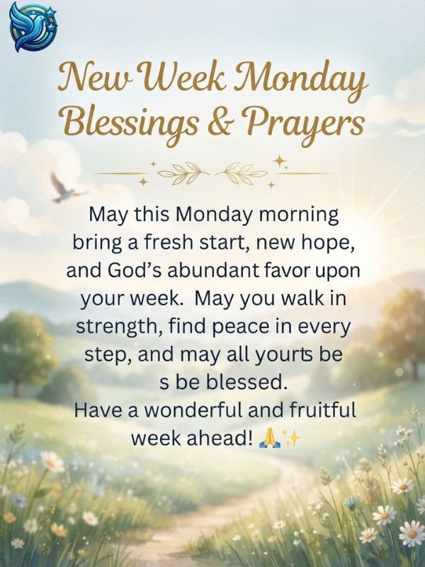 New Week Monday Blessings And Prayers
