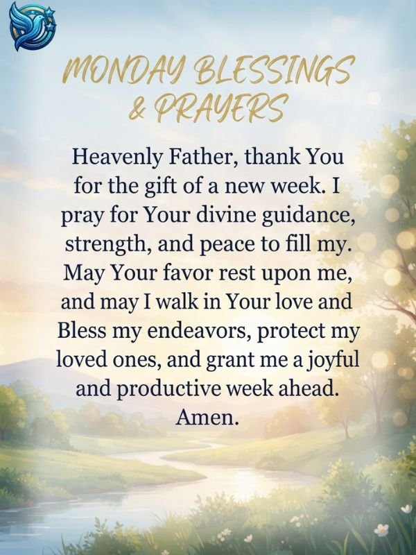 New week monday blessings prayers