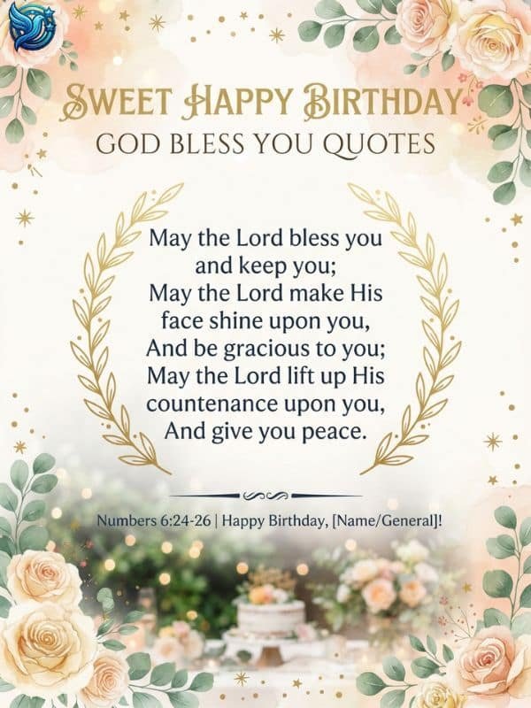 Sweet Happy Birthday God Bless You Quotes